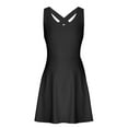 thumbnail image 6 of Athletic Dresses for Women with Shorts Summer Sleeveless V-Neck Tennis Mini Dresses Workout Rompers One-Piece Running Outfits New Black XXL, 6 of 8