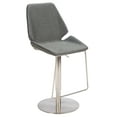 thumbnail image 6 of SAFAVIEH Pierro Gas Lift Bar Stool, Grey/Brushed Nickle (19 in. W x 22 in. D x 35/45 in. H), 6 of 12