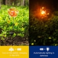 thumbnail image 3 of Adeco  Set of 3 Solar LED Metal Flowers Garden Stakes, 3 of 8