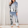 thumbnail image 2 of Daiia Snowman And Christmas Tree for Women's Long-Sleeved Pajama Set – Soft & Comfortable Sleepwear Button-Up Pajamas Cozy Lounge Wear-XX-Large, 2 of 7