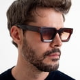 thumbnail image 4 of Baroc Square Tea Lentes de Sol Cuadrados Café Degradado Unisex UV400 Acetato, 4 of 5