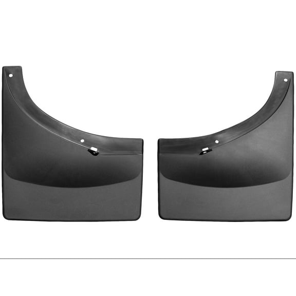 WeatherTech Custom No Drill Splash Guard MudFlaps compatible with Sierra 2500HD/3500HD, Sierra, Silverado 2500HD/3500HD, Silverado, Rear Pair - Black