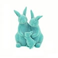 thumbnail image 2 of Blue Easter Flocked Bunny Figurine - Minimalist Style Festive Decoration with Easy Display Dust Resistant Durable, Cute Rabbit Ornament for Home Desktop & Easter Decor, Blue, 1pc, 2 of 6