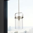 thumbnail image 3 of Innovations Lighting  Pilaster - 1 Light 8" Stem Hung Pendant Clear/Matte Black, 3 of 3