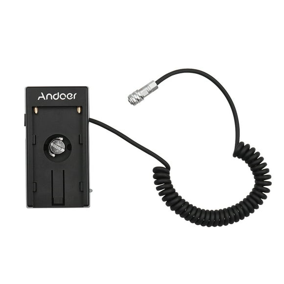 Andoer Blackmagic Cinema Camera BMPCC 4K Power Supply Mount Plate Adapter with Spring Cable for Sony NP-F970 F750 F550 Battery