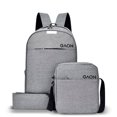 thumbnail image 1 of Mochila Unisex Gaon GN-B4 Con Puerto USB Multifuncional 3 Piezas Gris, 1 of 8
