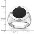 thumbnail image 2 of Solid 925 Sterling Silver Men's Black Simulated Onyx and CZ Cubic Zirconia Anniversary Ring Band Size 8, 2 of 3