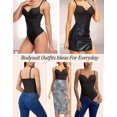 thumbnail image 3 of MANIFIQUE Thong Shapewear Bodysuit for Women Tummy Control Slim Body Shaper V Neck Faja with Built-in Bra, 3 of 7
