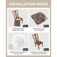 thumbnail image 2 of Dining Room Chair Seat Covers, Retro Paisley Flower Print Medieval European Victorian Royal Pattern Removable Stretch Chair Seat Cushion Slipcovers Protector for Holiday Party, Set of 6, 2 of 6