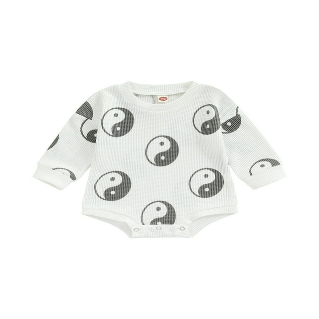 PENGXIANG Bébé Fille Garçon Sweat-Shirt Col Rond Pull Imprimé Yin Yang Pull Oversize Automne Hiver Tenue