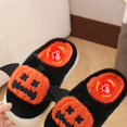 thumbnail image 6 of Ruyang Halloween Slippers for Women Happy Pumpkin Bat Slippers Retro Soft Plush Warm Slip-on Slippers, Cozy Indoor Outdoor Slippers, 6 of 7