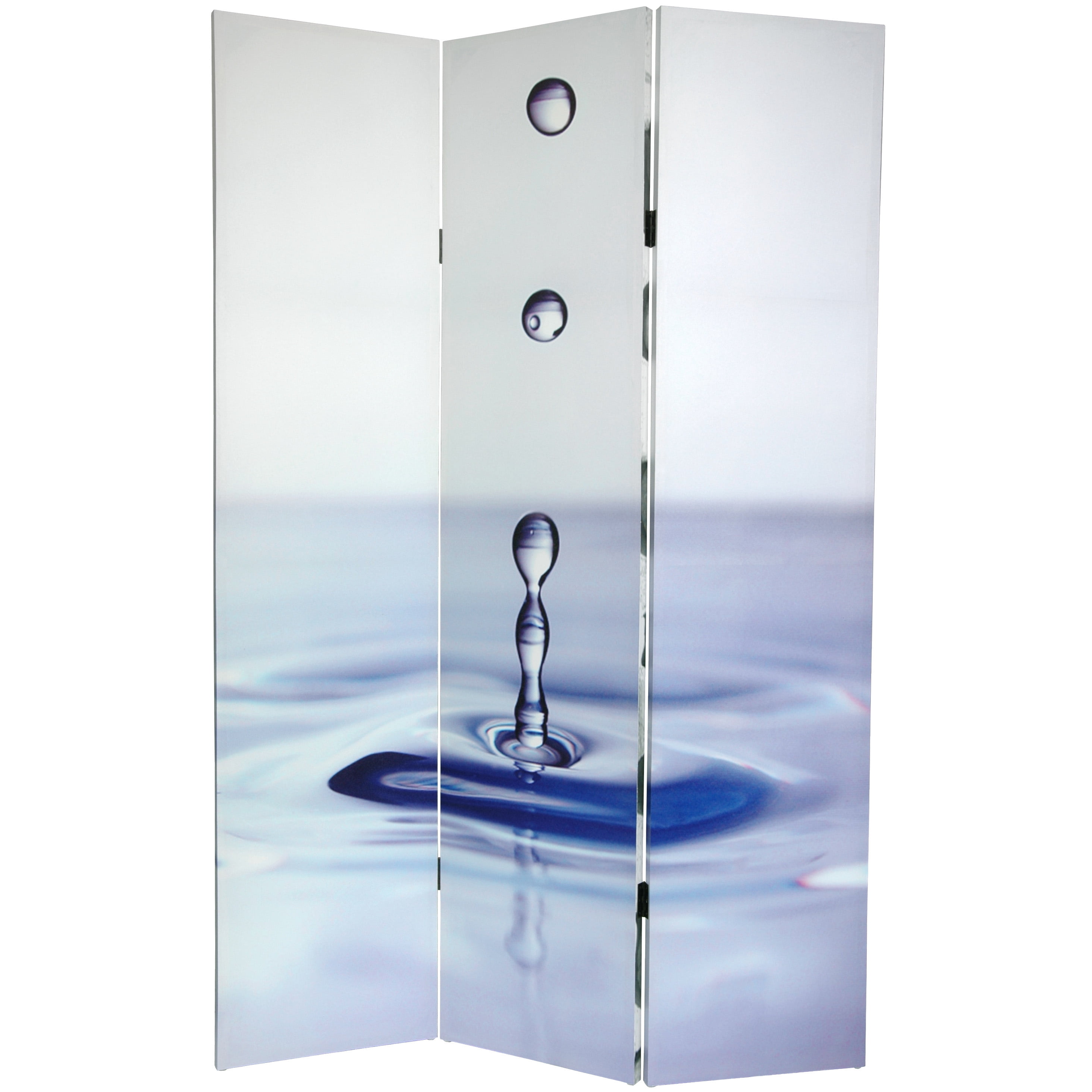 Oriental Furniture 6 ft. Tall Water Zen Canvas Room Divider - 3 Panel