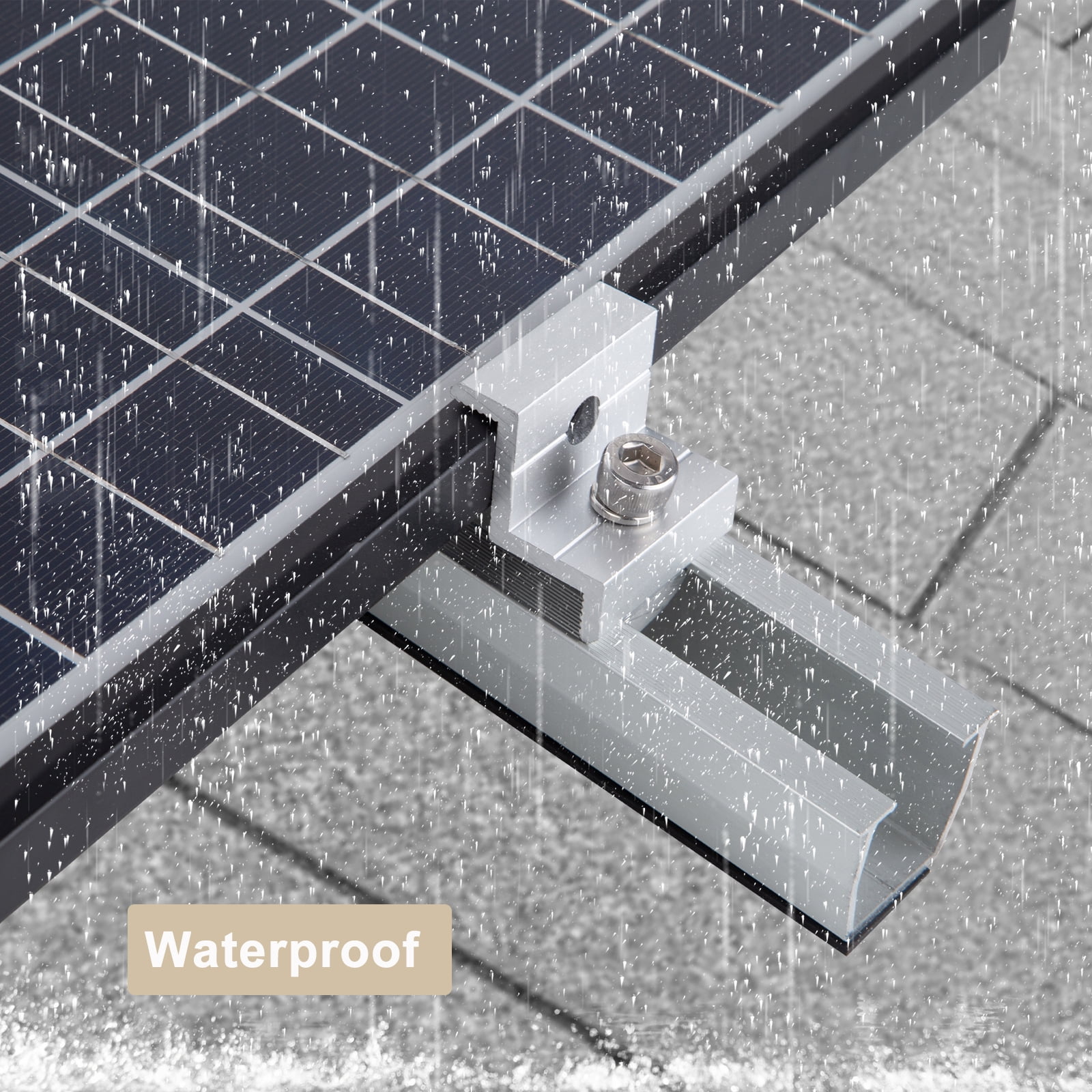 Solar Panel Bracket Kit, 4Pcs Solar Roof Mounting 30mm/35mm Rail Clamp Kit for 1 Pieces Solar Panels, Suitable for Metal Roof, Tin Roof, Flat Roof, Sheet Roof