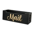 thumbnail image 1 of Thinsony Wood Mail Organizer Multipurpose Decorative Black Wall or Countertop Mounted, 1 of 3