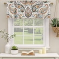 thumbnail image 2 of 2 Pack Valances for Window, Paisley Flower Short Curtains for Kitchen Bedroom Living Room, Spring Watercolor Floral Leaf Plant Rod Pocket Small Window Treatment Valance Drapes 42 x 12 Inch, 2 of 8