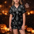 thumbnail image 2 of TOWED22 Halloween Pjs Girl Fall Button Up 2 Piece Pajama Sets Cute Lounge Short Sleeve Pajamas With Shorts,6-7 Y, 2 of 6