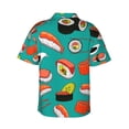 thumbnail image 3 of Sushi Hawaiian Shirts For Men, Summer Short-Sleeve Relaxed-Fit Button-Down Shirts Xx-Large, 3 of 9
