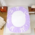 thumbnail image 5 of Feelyou Dreamy Purple Ribbon Queen Sheet Sets for Teen, Kawaii Love Heart Flat Sheet, Princess Bowknot Theme Queen Fitted Sheet, Lightweight Room Decor, 4-Piece, 5 of 7