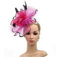 thumbnail image 5 of Adjustable Veil & Feather Headpiece – Dual-Use Hair Clip for Weddings, Costumes & Festive Events Clearance, Yubnlvae Hats for Women Fascinators Womens Flower Hat for , F, One Size, 5 of 8