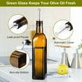 thumbnail image 4 of 17 Oz Glass Olive Oil Dispenser Bottle, Kitchen 500ml Oil & Vinegar Cruet with Pourers & Funnel, 4 of 7