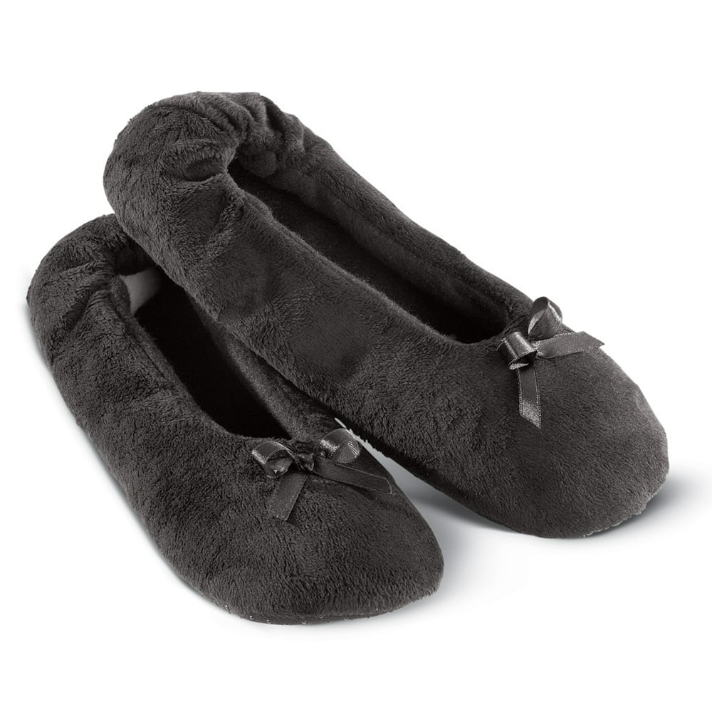 Collections Etc. - Collections Etc Cozy Velour Ballet Slippers, Medium ...