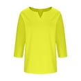 thumbnail image 5 of LiMoi Womens Summer Shirts Womens 3/4 Sleeve Shirts Oversized Tshirts for Women Plus Size Solid Color Top New & Trending, 5 of 6