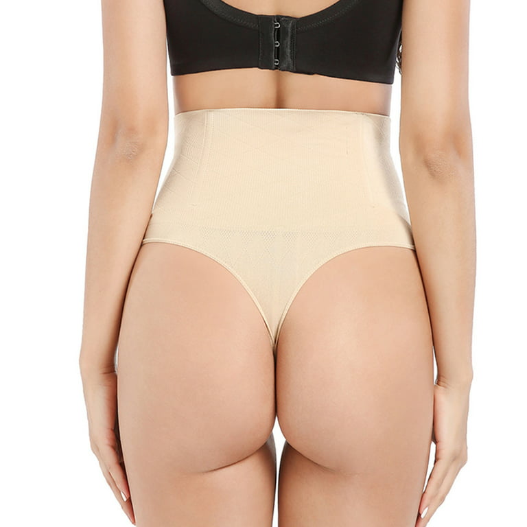 ECELEN Thong Shapewear For Women Tummy Control High Waisted Thongs  Underwear Seamless Slimming Body Shaper Panty