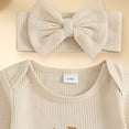thumbnail image 6 of Nwiuh Infant Baby Girl Fall Outfit Sweatshirt Romper Fun Letters Long Sleeve Jumpsuit Newborn Clothes (Beige, 0-3 Months), 6 of 8
