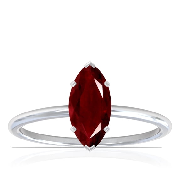 GemsNY July Birthstone - Dainty Marquise Four Prong Ruby Solitaire Ring (Grade - AAA | 2.00cts.)