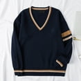 thumbnail image 2 of AOMPMSDX Mens Autumn And Winter Fashion Casual Pullover Long Sleeve Knitted Sweater Comfy Trendy Sweaters Outerwear Coats Comfy Trendy Winter Tops Outerwear Coats L Navy, 2 of 3