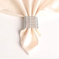 thumbnail image 4 of Zhuge 100 anillos para servilletas, anillos para servilletas con diamantes de imitación, soportes para servilletas de malla para decoración de cenas o fiestas navideñas, plateados, 4 of 5