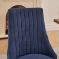thumbnail image 5 of Furvclv Dining Chairs, Channel Kitchen Dinner Chair, Comfy Fabric Upholstered Accent Chair With Curved Solid Wood Legs For Dining Room, Set Of 2, 5 of 9