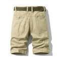 thumbnail image 4 of Miluxas Plus Size Pants Clearance Men's Pocket Zipper Buttons Solid Tooling Short Pants Khaki 14(38), 4 of 5