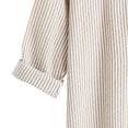 thumbnail image 3 of RYRJJ Men's Casual Summer Cotton Linen Henley Shirt Button Stand Collar Long Sleeve Hippie Vertical Striped Beach T Shirts(Pink,XL), 3 of 3