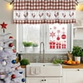 thumbnail image 5 of 2 Pack Valances for Window, Farmhouse Orange Plaid Short Curtains for Kitchen Bedroom Living Room, Vintage Country Cock Checkered Rod Pocket Small Window Treatment Valance Drapes 42 x 12 Inch, 5 of 8