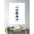 thumbnail image 2 of Phases Of The Moon (Indigo Blue) Poster Wall Art, Modern Wall Decor For Living Room Bedroom, 16x24 UNFRAMED, 2 of 3