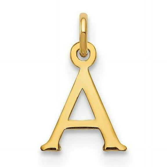 14k Yellow Gold Polished Finish Cut-Out Letter A Initial Design Charm Pendant