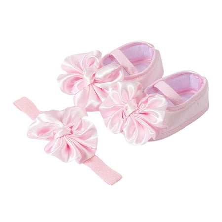 

Shixinnn Baby Shoes with Hair Band Fashion Soft Soled Toddler Shoes Versatile Dress Flower Shoes Toddler Shoes Size 4 Shoes