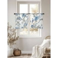 thumbnail image 3 of Chinese Style Sheer Curtains 45 Inch Long 2 Panels, Blue Flowers and Birds Figure Light Filtering Rod Pocket Semi Sheer Curtains, Sheer Voile Drapes for Living Room Bedroom, 52"x45", 3 of 5