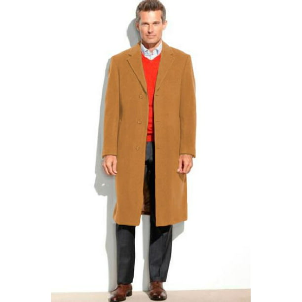 Alberto Nardoni - Camel Mens Dress Coat 65% Wool Full Length Overcoat ...