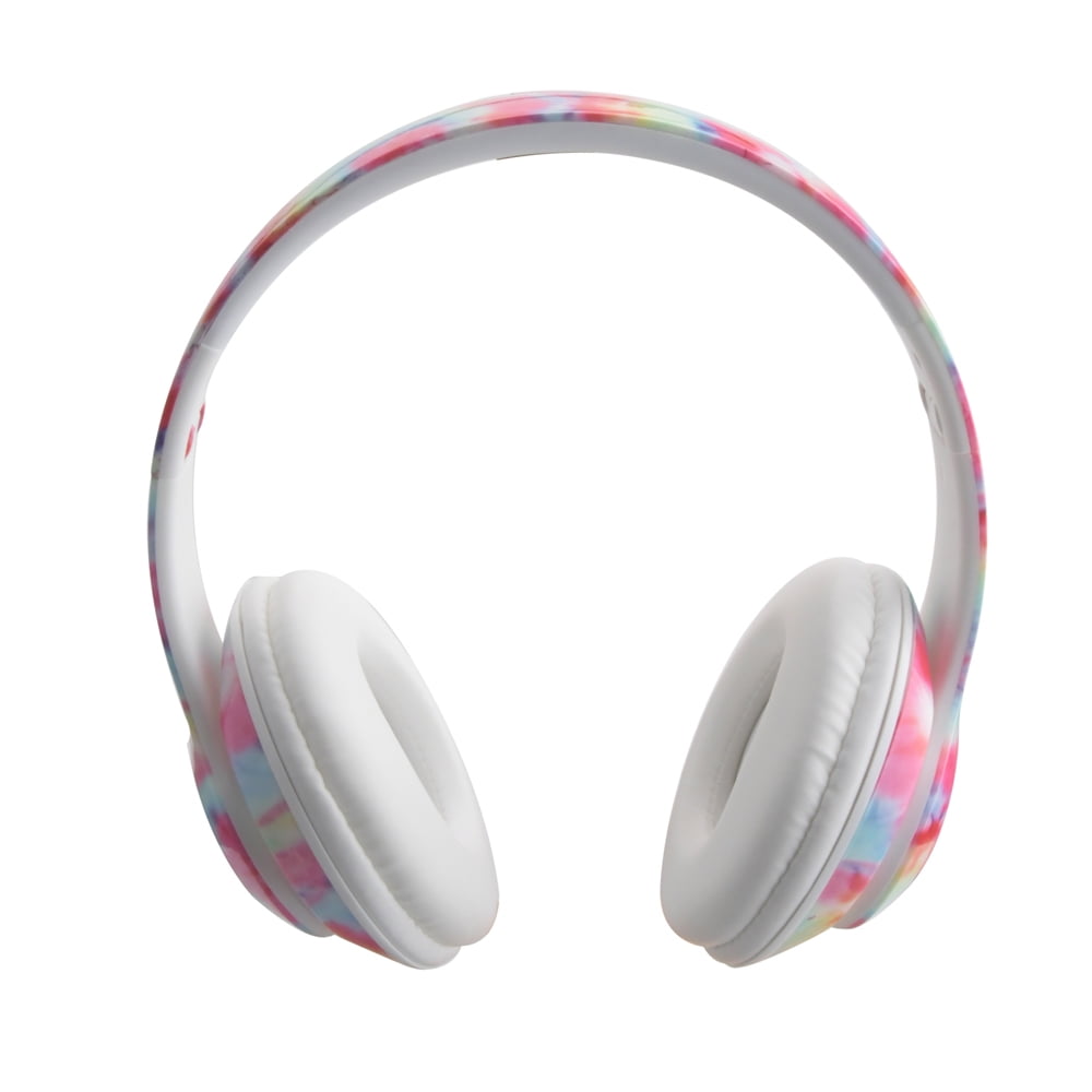Bluetooth Headphones - Foldable Bluetooth Headset - Lightweight Headphones - Adjustable On-Ear Headphones - Fashion Bluetooth Headphones with Microphone (Tye Dye)