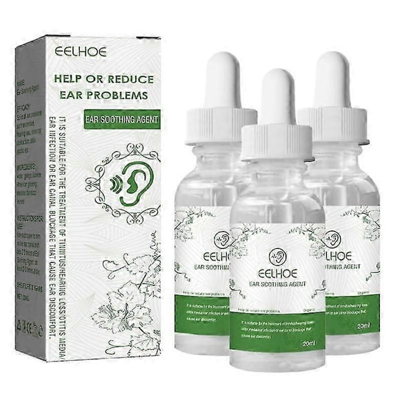 3Pcs Tinnitus Ear Drops Treatment Itching Earache Hard Hearing Tinnitus Symptoms Swelling Otitis Care Ear Ringing Relieving Oil 20ml