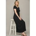 thumbnail image 5 of Made by Johnny Women's Short Sleeve Loose Plain Casual Long Maxi Dresses with Pockets L BLACK, 5 of 6