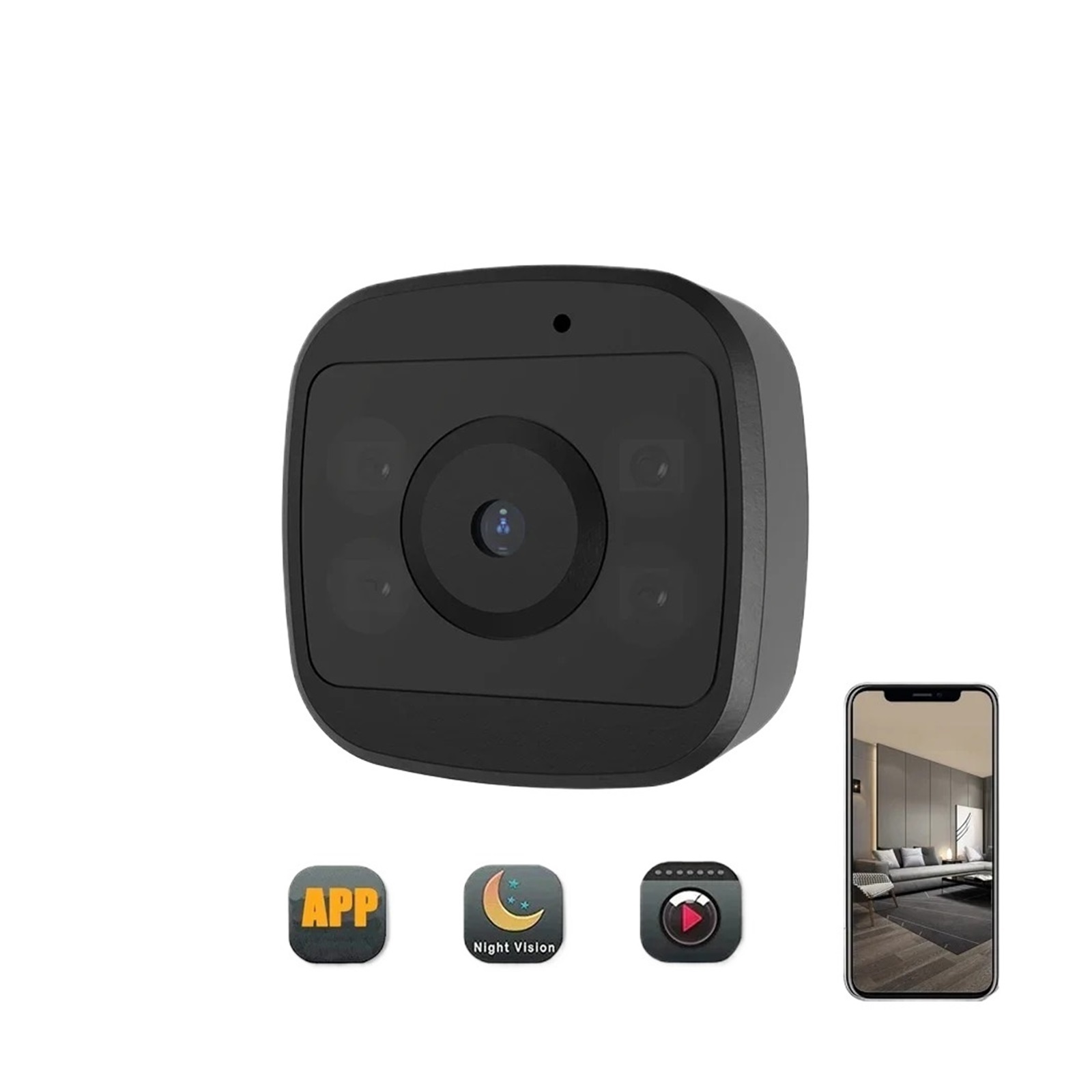 WK15 Mini Camera Wireless Baby Monitor Indoor Safety Security Surveillance HD Night Vision Camera IP Camera Recorder ,Ultra-HD Quality