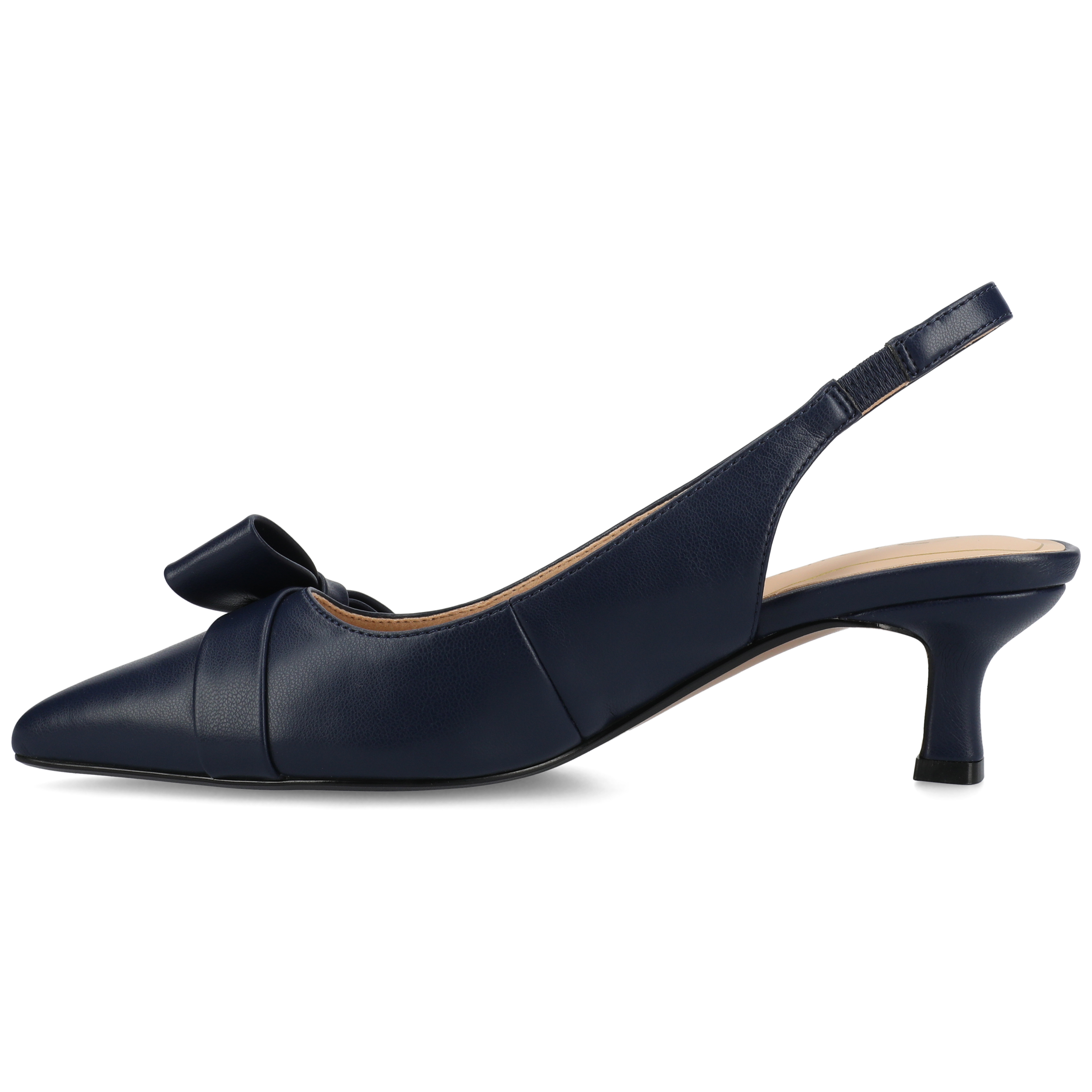 Journee Womens Paloma Sling Back Pointed Toe Kitten Heel Pumps
