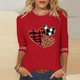 thumbnail image 1 of Xuyuer Ladies' Printed Round Neck Three Quarter Sleeve Loose T-Shirt, Casual Spring Top for Everyday Wear, Weekend Outings and Seasonal Wardrobe Refresh, 1 of 5