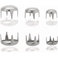 thumbnail image 6 of 240Pcs 3 Styles Brass Four-Claw Rivets for Beading Craft Decorations Half Round Platinum 6~10x5~7mm 80pcs/style, 6 of 6