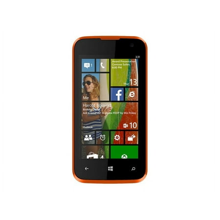 BLU Win JR W410a 4 GB Smartphone, 4" LCD WVGA 800 x 480, 512 MB RAM, Windows Phone 8.1, 4G, Orange