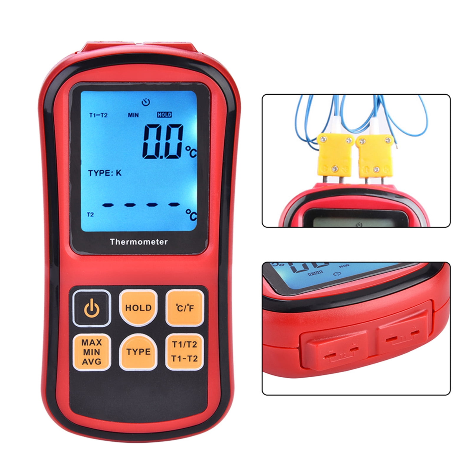 Unit Celsius / Fahrenheit Unit Digital Temperature Meter, Temperature Meter, Dual-channel E, N, S And R Type For Liquid / Vapors