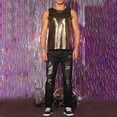 thumbnail image 6 of Fgnfyis Men's Stylish Sleeveless Tank Top for Active Trendy Sparkly Vest for Casual Wear and Fitness Activities Men Tank Tops Gold M, 6 of 9